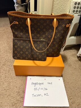 Louis Vuitton Brown Monogram Neverfull Tote with Pouch